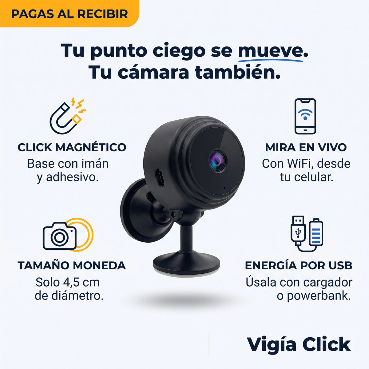 Mini Cámara Espía Vigía Click - Vigilancia donde tú quieras